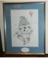  Pierrot Finished Cross Stitch Matted &amp; Framed 19&quot; x 24&quot; Clown Jester Fr... - £23.39 GBP