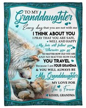 Amazing Wolfs Blanket Gift For Granddaughter Love Grandma Sofa Blanket Xmas - £46.42 GBP+