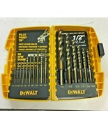 Dewalt pilot point tip drill bit set 16 pcs 1/16&quot; to 1/2&quot;  gold in case - $24.75