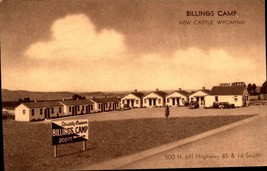 Wyoming Wy New Castle, Billings Camp Vintage 1950&#39;s Sepia Postcard BK67 - £3.91 GBP