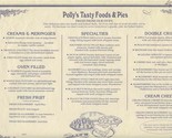 Polly&#39;s Tasty Foods &amp; Pies Menu / Placemat 1992 Southern California  - £14.02 GBP