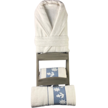 Fiesta 100% Turkish Cotton Thick Soft Hotel Quality Cozy Bathrobe and Towels Set - £23.32 GBP