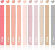 10 Pcs Aesthetic Highlighters Chisel Tip Marker Pens Assorted Pink Colors - $12.86
