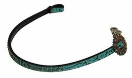 Western Horse Turquoise Filigree Leather Wither Strap Barrel Racing Gymk... - $14.40