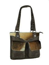 Montana West Trinity Ranch Hair-On Leather Trim Shoulder Tote Bag - £71.21 GBP