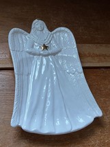 Paper Freelance White Elegant Angel Holding Gold Star Ceramic Soap Trink... - $11.29