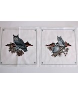 2 Great Horned Owl Quilting Crafting Sewing Panels 7.75&quot; x 7.75&quot; Cransto... - £4.66 GBP