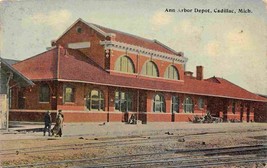 Ann Arbor Railroad Depot Cadillac Michigan 1910c postcard - £5.56 GBP