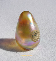 Levay Golden Iridescent Rainbow Gary Levi Art Glass Hollow Egg Original ... - $34.99
