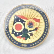 Amvets Ohio State Flag Pin Round Usa Veterans - £7.95 GBP