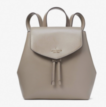 New Kate Spade Lizzie Saffiano Leather Medium Flap Backpack Thunder Cloud - £91.05 GBP