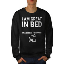 Wellcoda Great In Bed Mens Sweatshirt, Procrastination Casual Pullover Jumper - £24.23 GBP+