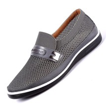 New Summer Mesh Casual Shoes Men Slip-On Flat Sapatos Hollow Out Comfortable Fat - £38.45 GBP