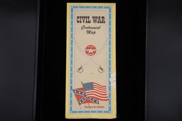 Vtg Civil War Centennial Map Flying A Service Tidewater Oil Company '61 ... - $14.99