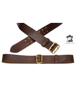 Sam Browne Duty 2″ wide Genuine Calf Leather Military Belt 3.5m Thick Le... - £27.02 GBP