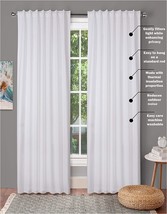 Farm House Curtain-Cotton Textured Slub Fabric 50X84 -White,, Curtains Set Of 2. - £37.55 GBP