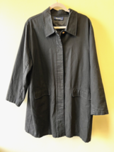 D &amp; Co Black Jacket Womens 1X -2x Excellent Shape Pockets Cotton Blend RainCoat - £17.52 GBP