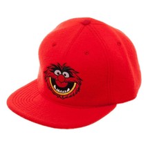 The Muppets Animal Red Faux Mohair 3D Embroidered Logo Snapback Hat Cap Cartoon - £7.53 GBP