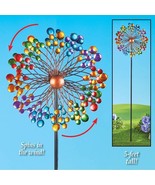 Colorful Double Wind Spinner Yard Stake Metal Outdoor Yard Garden Home D... - $44.15 CAD