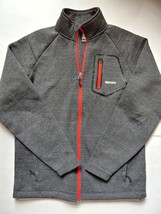 Avalanche Full Zip Cotton Jacket Sweater Mens Size Small Gray Orange Zip Pockets - £19.35 GBP