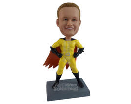 Custom Bobblehead Superhero In Action Costume And Flying Cape - Super Heroes &amp; M - £66.33 GBP