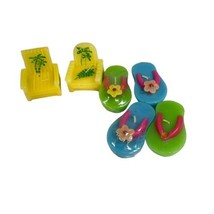 Tiki Bar Flip Flop Floating Candles Green Blue Pool Party  Beach Chairs Flowers - £18.66 GBP