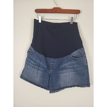 Liz Lange Maternity Shorts L Womens High Waistband Pockets Medium Wash B... - $17.51