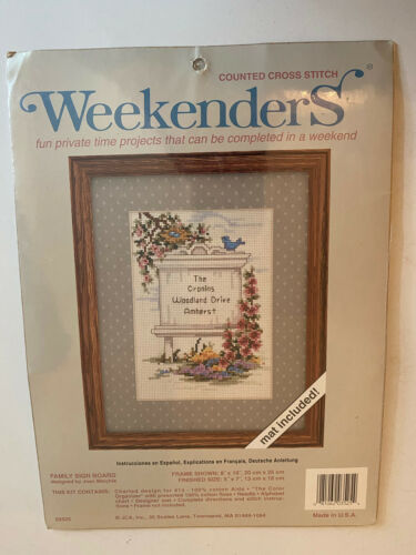 Weekenders  #03525 Family Sign Board Counted Cross Stitch Kit New mat included - $12.42