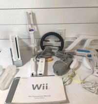 Nintendo Wii RVL-001 Bundle White Video Game Console &amp; Accessories Worki... - £76.80 GBP
