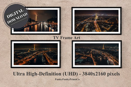 Samsung FRAME TV Art - Beautiful Paris at Night (Set of 4),4K | Downloadable - £4.73 GBP