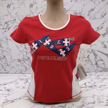 Women&#39;s Fashion Pepe Jeans Red | White British Flag Tee Shirt NWT - $48.00