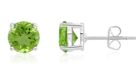 Crislu Green Peridot Cubic Zirconia Stud Earrings 2.0 ctw August birthstone - £23.49 GBP