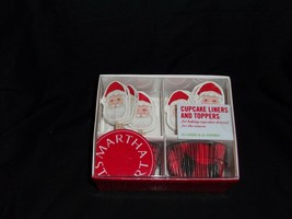 Martha Stewart Collection Santa Holiday Cupcake Liners &amp; Toppers 24 Each New - £6.31 GBP