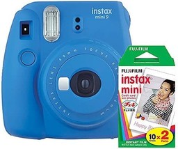 Fujifilm Instax Mini 9 Instant Camera (Cobalt Blue) With Film Twin Pack,... - $121.99