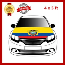 Ecuador Flag Car Hood Cover Universal Size Elastic Polyester Ecuadorians... - $19.79