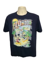 Florida Disney Characters Adult Large Blue TShirt Mickey Donald Goofy Gator - £11.68 GBP