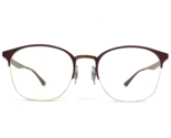 Ray-Ban Eyeglasses Frames RB6422 3007 Burgundy Red Gold Half Rim 51-19-140 - £44.17 GBP