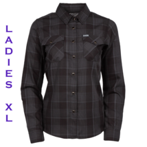 DIXXON FLANNEL- MURPHY Bamboo L/S Shirt - Women&#39;s XL Black &amp; Gray Plaid  - £53.80 GBP