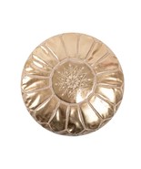 Moroccan leather Pouf, round Pouf, berber Pouf, Gold Pouf with Beige emb... - $95.73 CAD