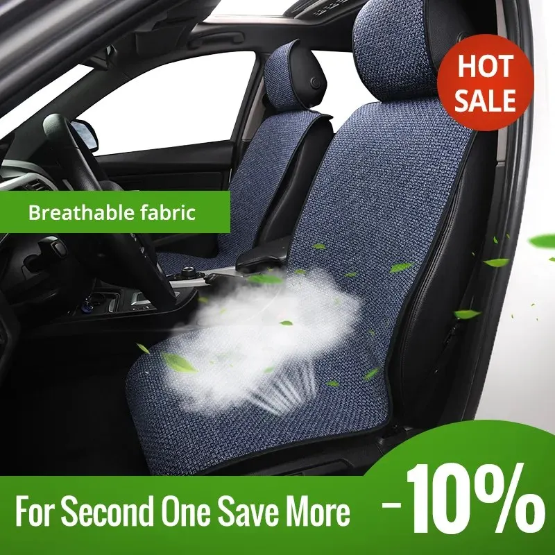 Car Seat Cover Linen Front Seat Cushion Breathable And Comfortable Auto Parts - £16.43 GBP+