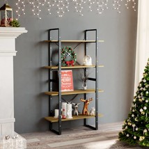 4-Tier Book Cabinet 80x30x140 cm Solid Pine Wood - £47.29 GBP