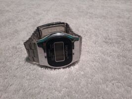 Vintage 1980s Delphi TM VIII Digital LCD Wrist Watch Silver Tone - $9.90