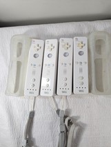 Nintendo Wii RVL-003 remote controller set 4 white for PARTS silicone sleeves - £18.67 GBP