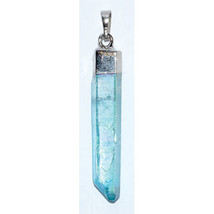 (set of 3) 2&quot; Aqua Aura Quartz pendant - £25.23 GBP