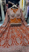 Designer orange lehenga choli with Georgette work dupatta,partywear lehenga ,rak - £58.77 GBP