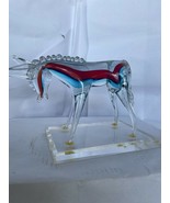 Rare Exquisite  Hand Blown Glass Unicorn mounted on a Lucite base - $255.63 CAD