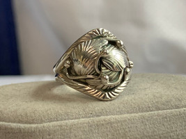 Sterling Silver Signed LC Ring 7.35g Fine Jewelry Size 8.75 Native Style... - £23.42 GBP