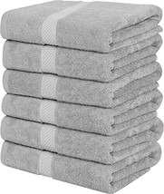 6 Pack Utopia Towels Cotton Bath Towels 24x48 Pool Gym Cool Gray Towels - £51.43 GBP