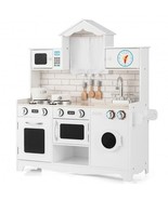 Wooden Kids Kitchen with Washing Machine - Color: White - $202.36 CAD