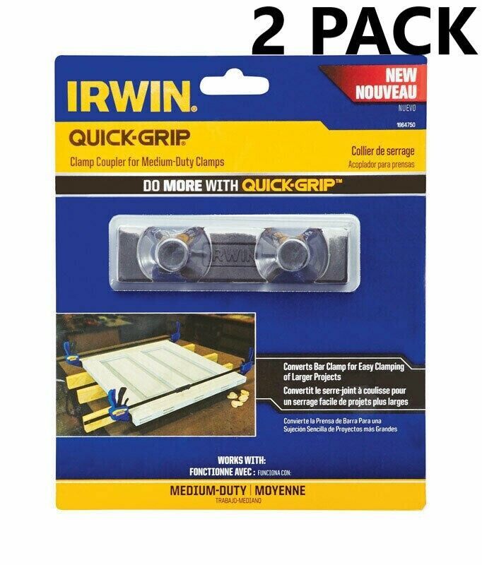 2 Irwin Quick-Grip Bar Clamp Couplers For Irwin Medium-Duty 300LB Clamps 1964750 - $39.99